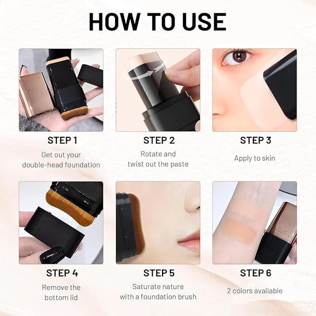 LuxeGlow™ 2-in-1 Korean Glass Skin Foundation Stick